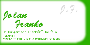 jolan franko business card